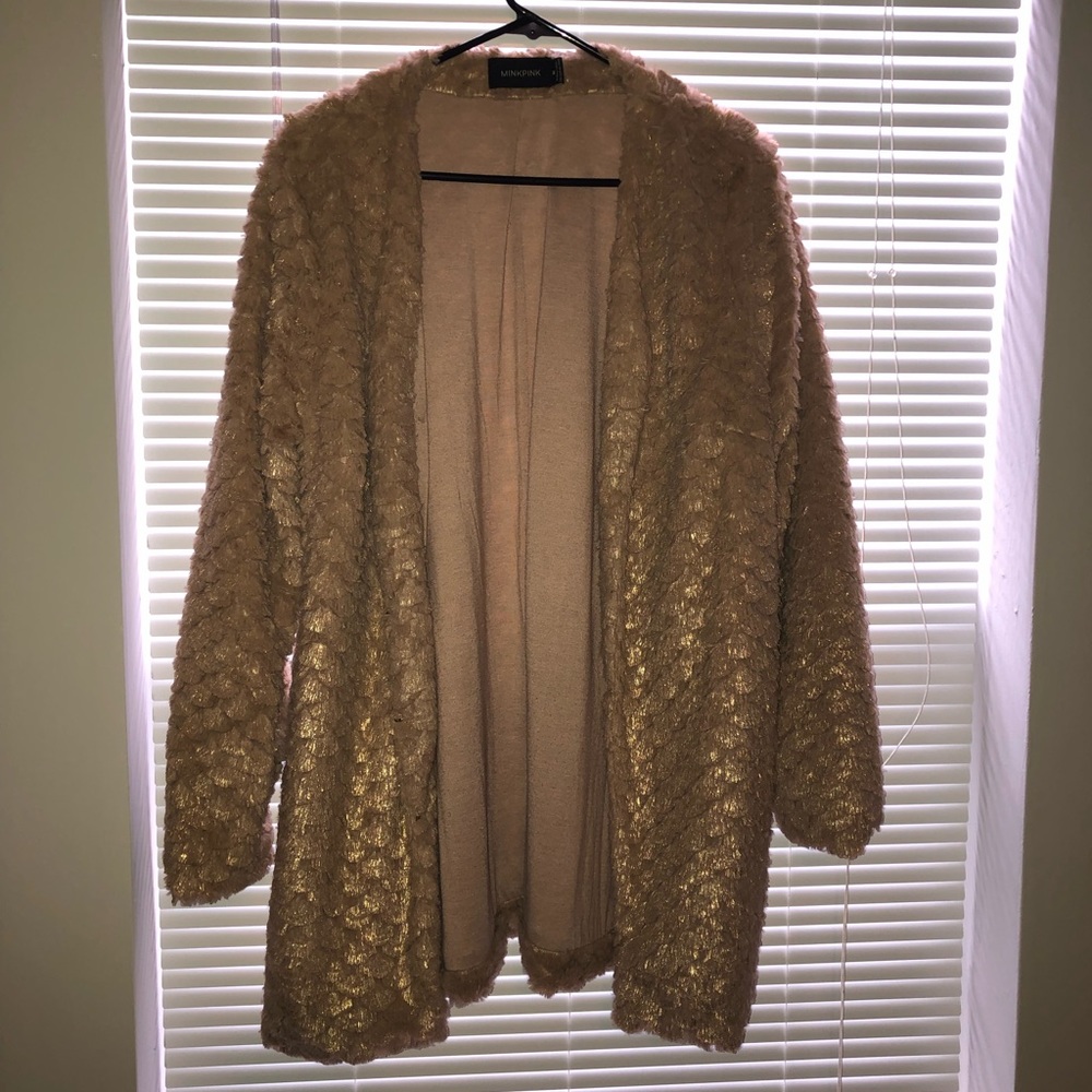 Minkpink gold jacket size medium